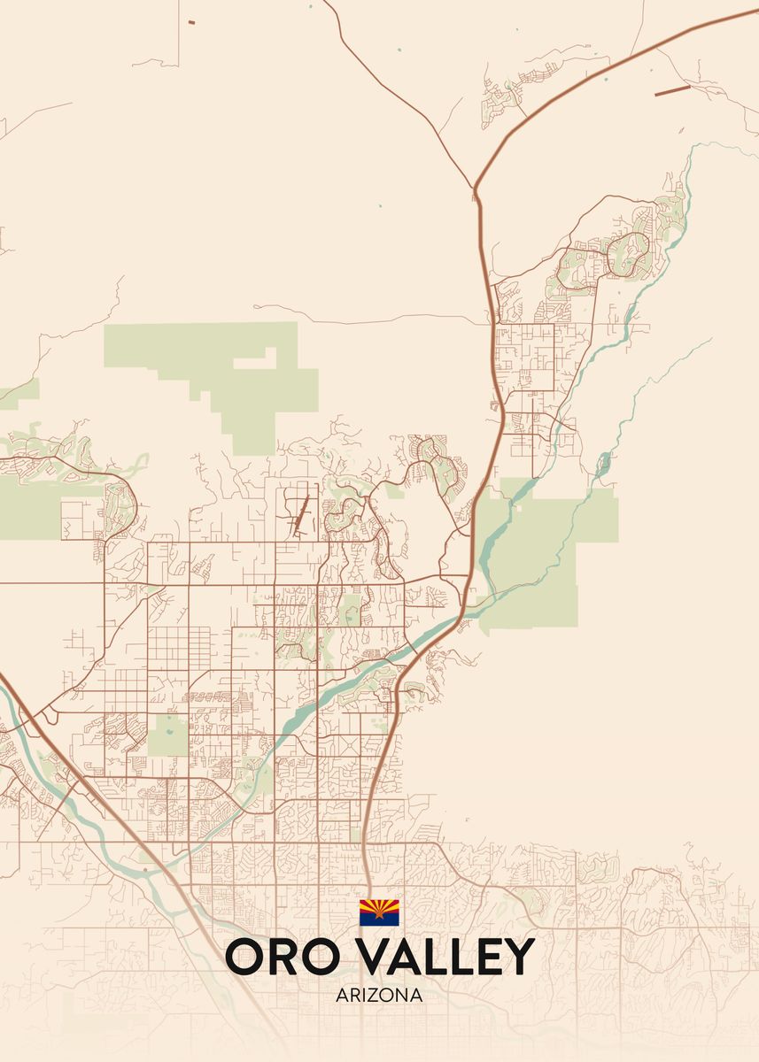 'Oro Valley AZ' Poster, picture, metal print, paint by IMR Designs Displate