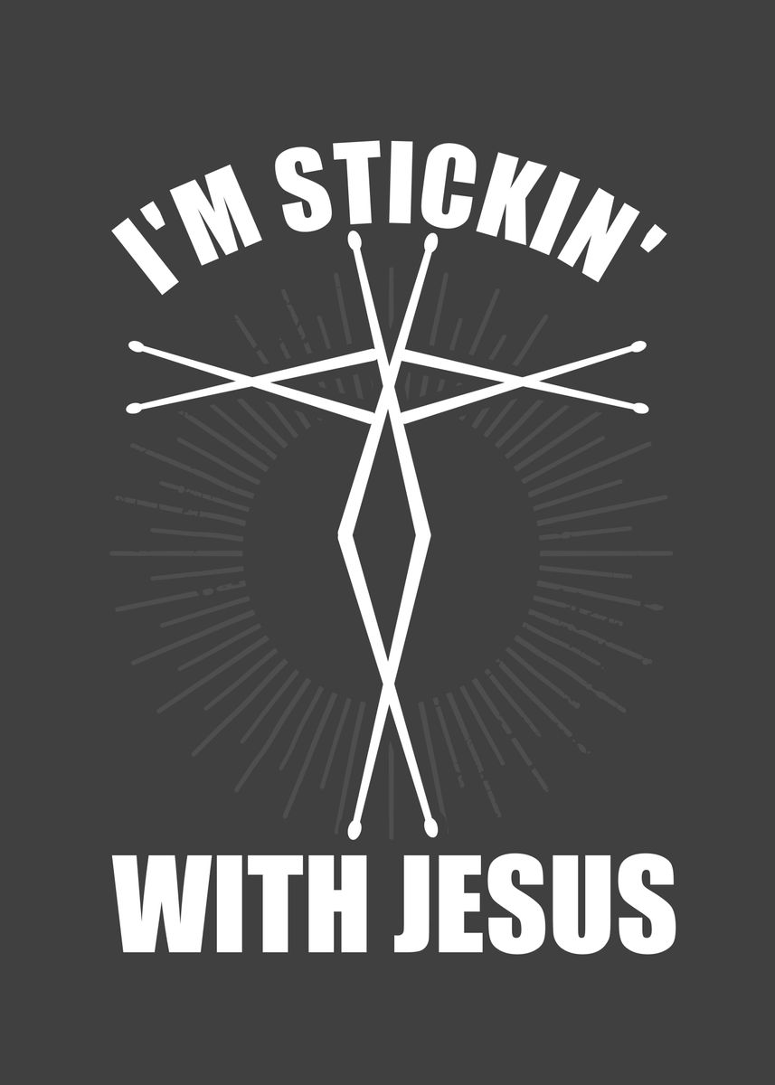 'Jesus Drumming Drummer' Poster, picture, metal print, paint by