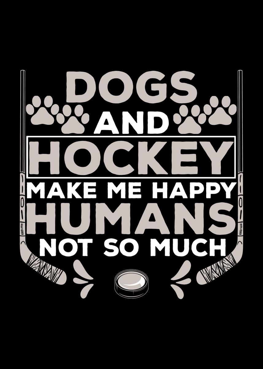 Dog Ice Rink Sign 'Ice Hockey and Dog' Poster, picture, metal print, paint by ...