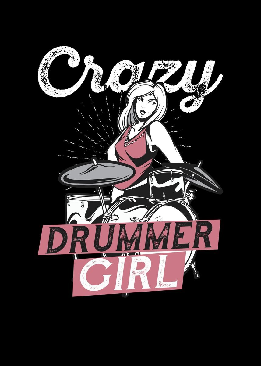 Αφίσα Crazy Drummer Girl, εικόναΑφίσα Crazy Drummer Girl, εικόνα  