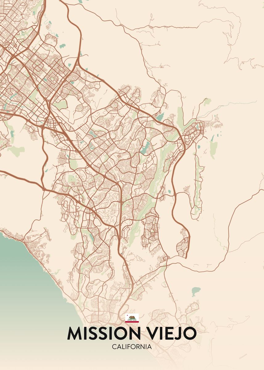 'Mission Viejo CA' Poster, picture, metal print, paint by IMR Designs