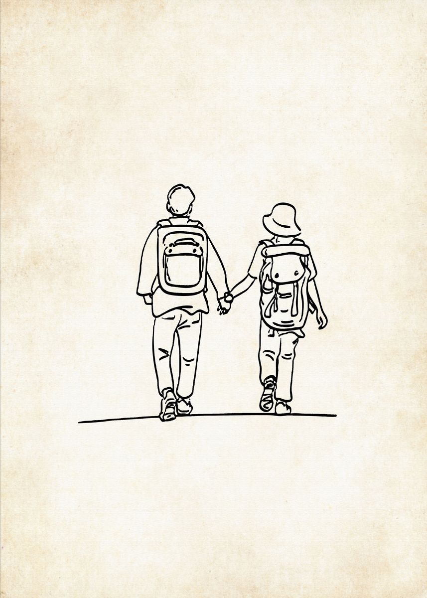 'Hiking Couple' Poster by Ollie Reid | Displate