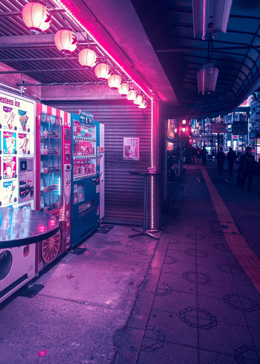 'Aesthetic Tokyo Nightlight' Poster, picture, metal print, paint by ...