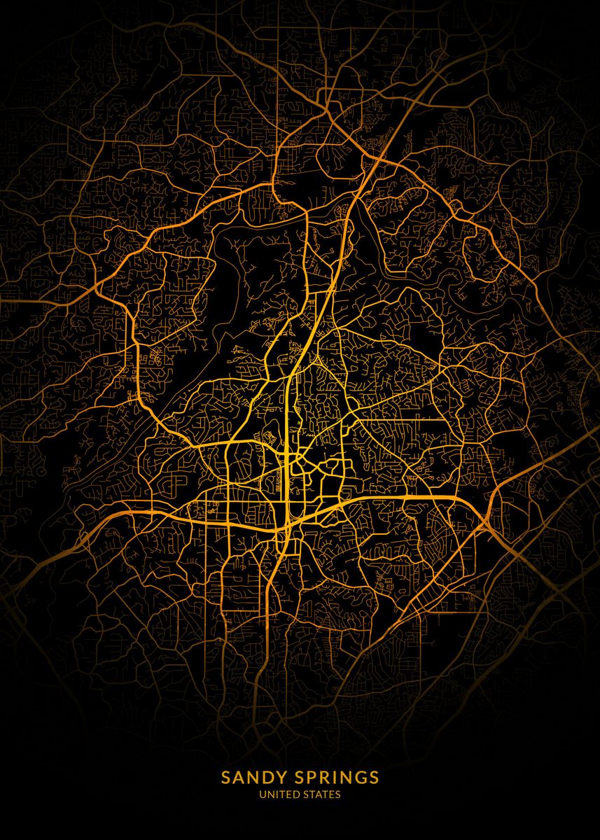 'Sandy Springs City Map' Poster by Trulaf Design Displate