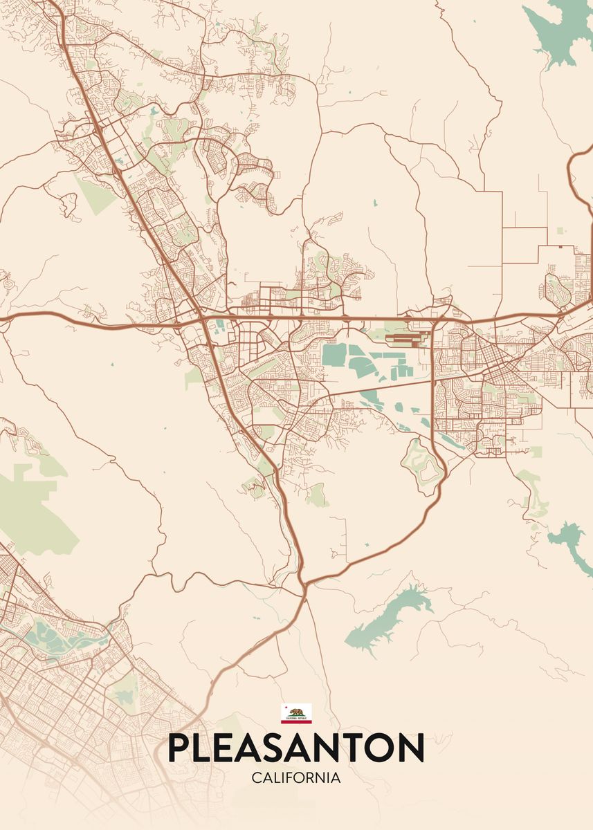 'Pleasanton CA' Poster, picture, metal print, paint by IMR Designs