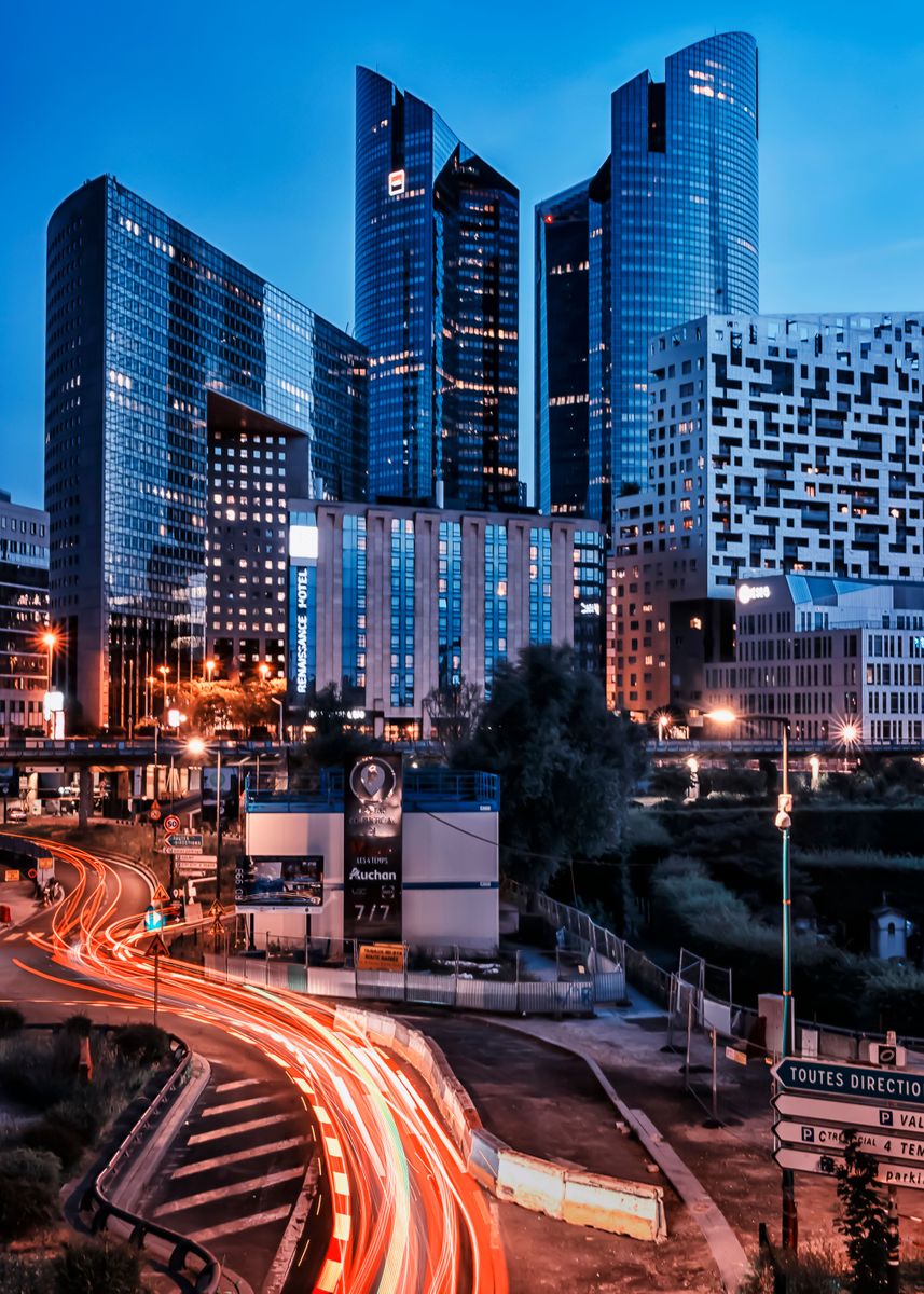 La Defense At Dusk Poster picture metal print paint by Mango