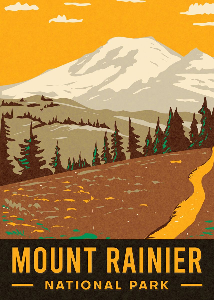 mount rainier national park sign