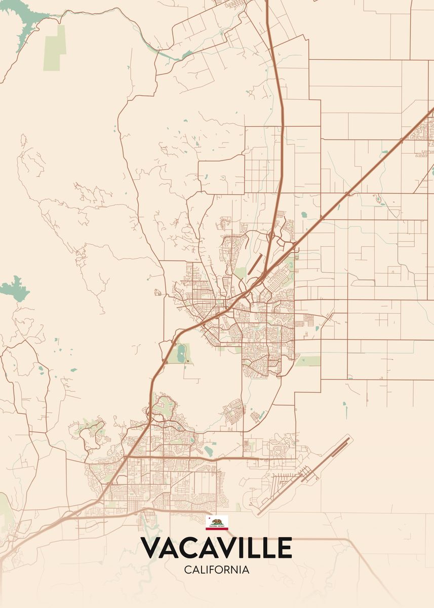 'Vacaville CA' Poster, picture, metal print, paint by IMR Designs