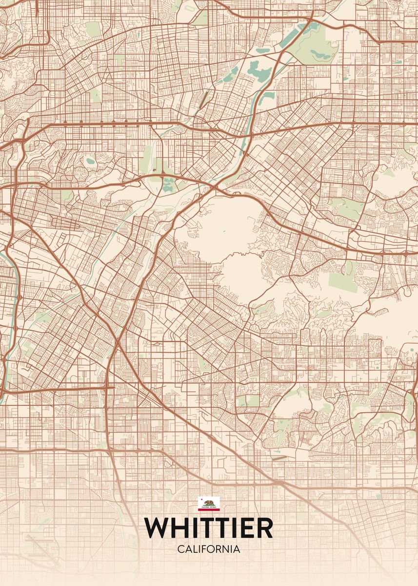 'Whittier CA' Poster, picture, metal print, paint by IMR Designs Displate