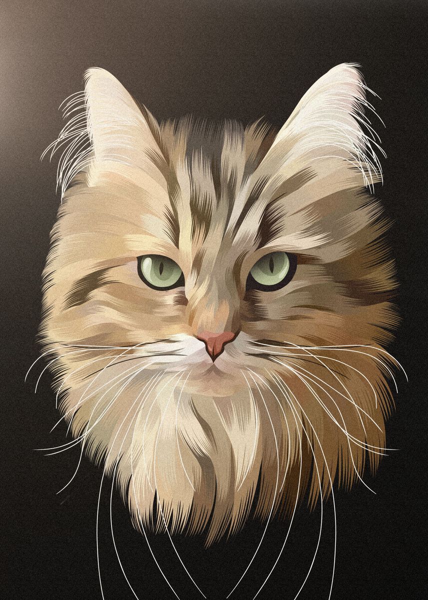 'Head cat 2' Poster by Muh Aslan | Displate