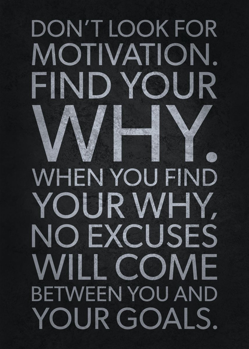 'Motivation vs Your Why' Poster, picture, metal print, paint by CHAN ...