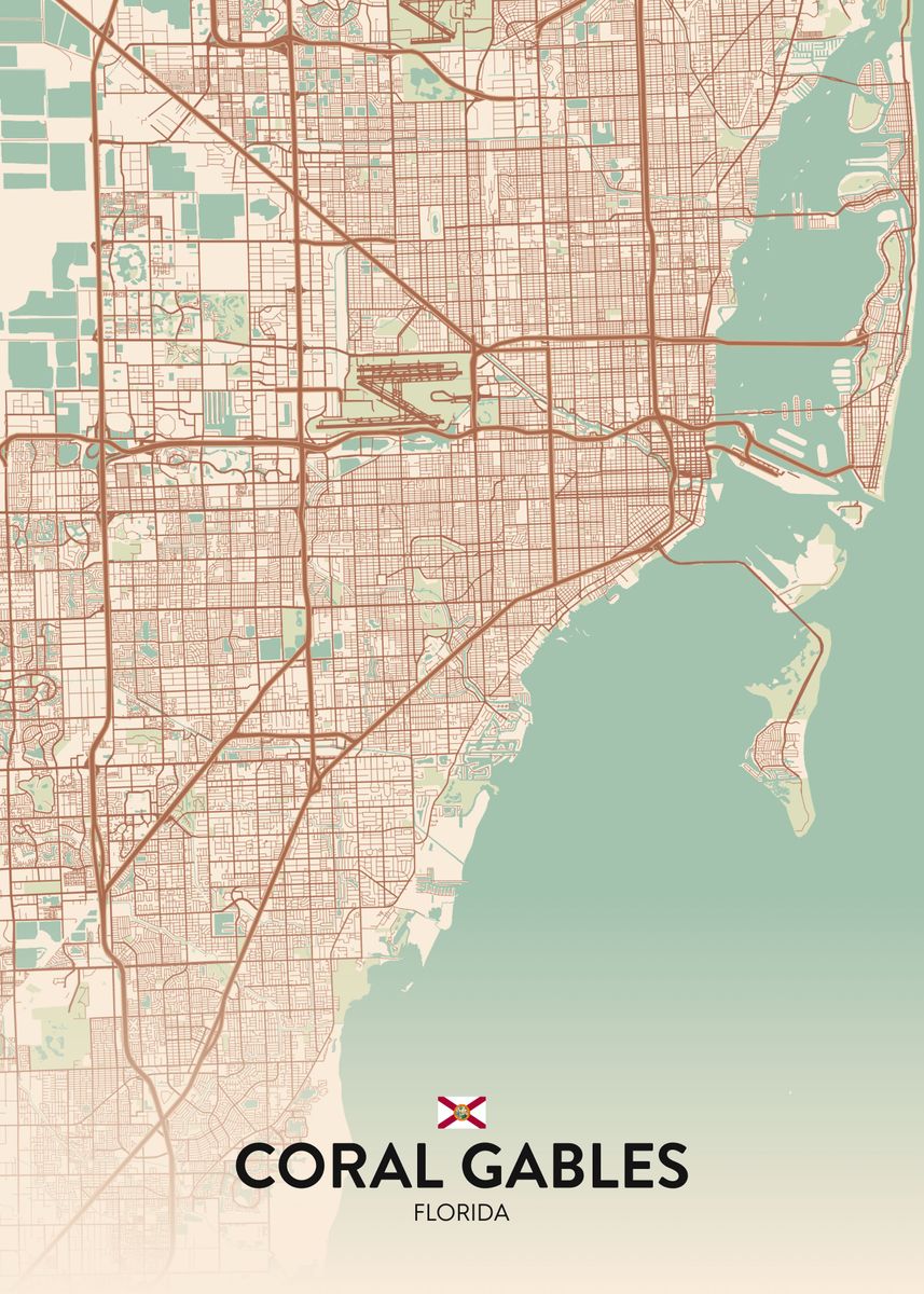 Coral Gables FL Poster By IMR Designs Displate 