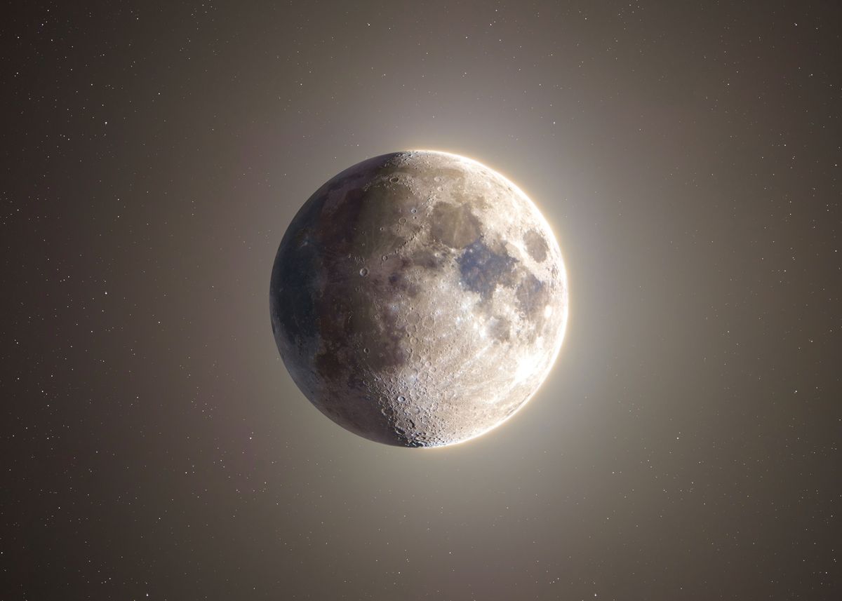 'Waxing Gibbous Moon' Poster by Rami Ammoun Displate