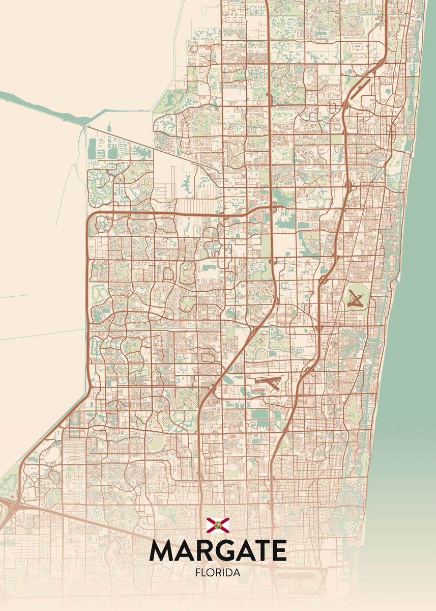 'Margate FL' Poster, picture, metal print, paint by IMR Designs Displate