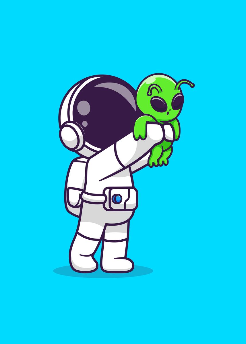 'holding baby alien' Poster, picture, metal print, paint by Le Duc Hiep ...