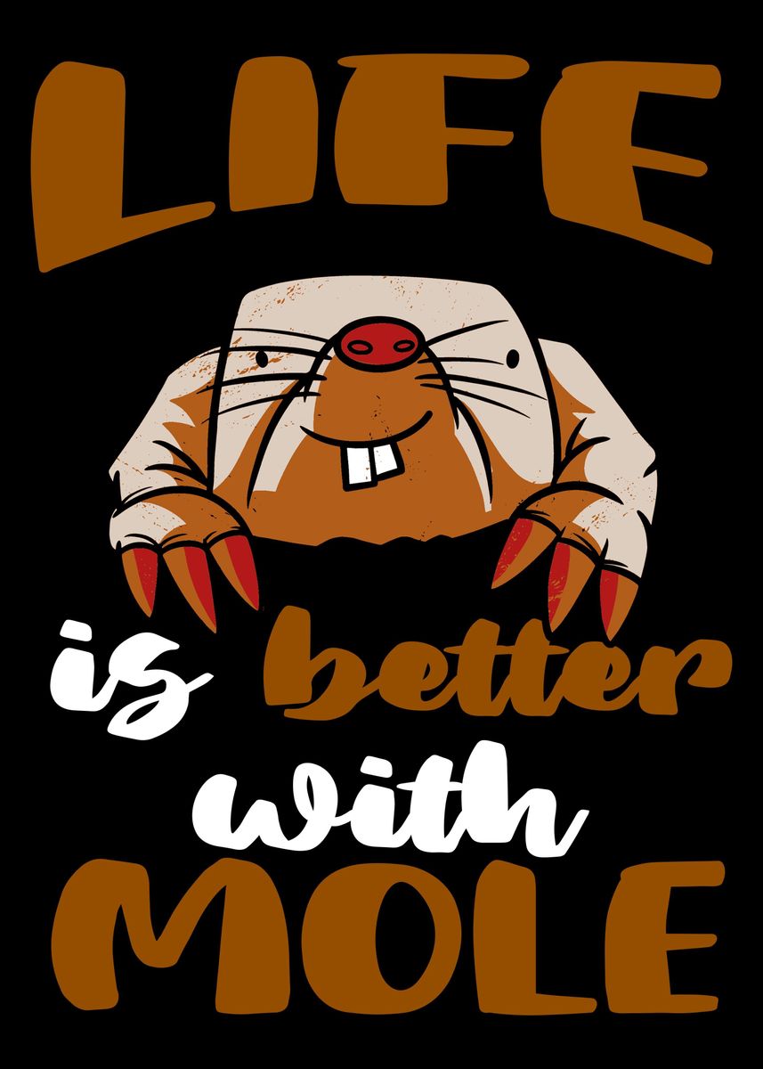 'Funny Naked Mole Rat Ugly ' Poster, picture, metal print, paint by ...