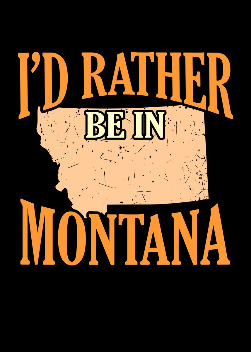 I'd Rather BE In Montana License Plate Frame - Chrome Steel Car Accessories Tag Holder