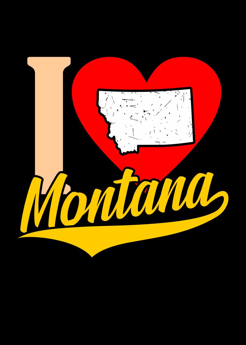 'Heart Montana Gift' Poster, picture, metal print, paint by Hexor
