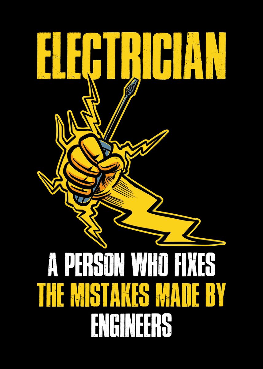 'Electrician Definition' Poster by CatRobot Displate