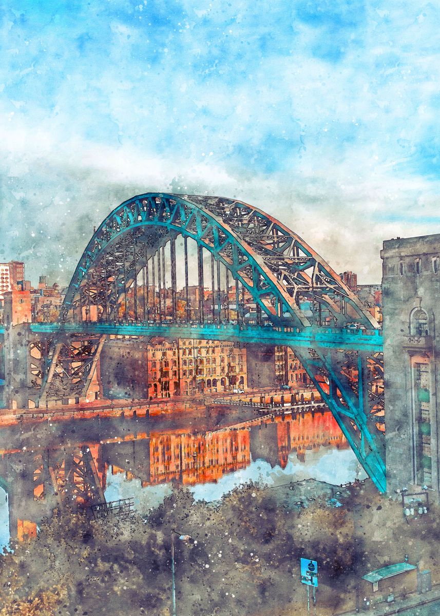 'Newcastle Upon Tyne' Poster, Picture, Metal Print, Paint By Bulls ...