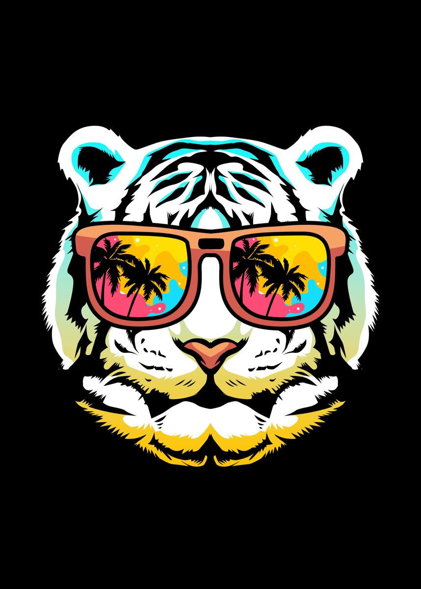 'Tiger With Sunglasses' Poster by FunnyGifts Displate