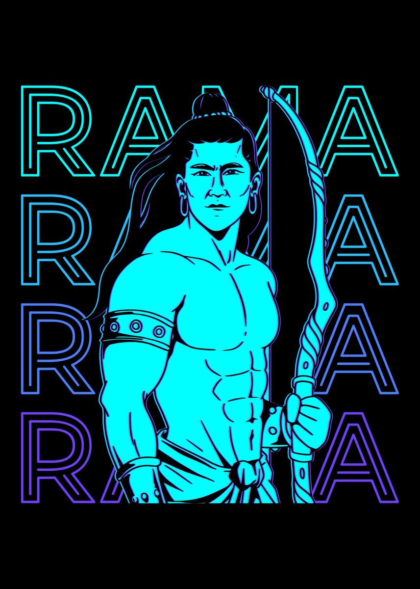 'Rama Hindu God' Poster, picture, metal print, paint by AestheticAlex ...