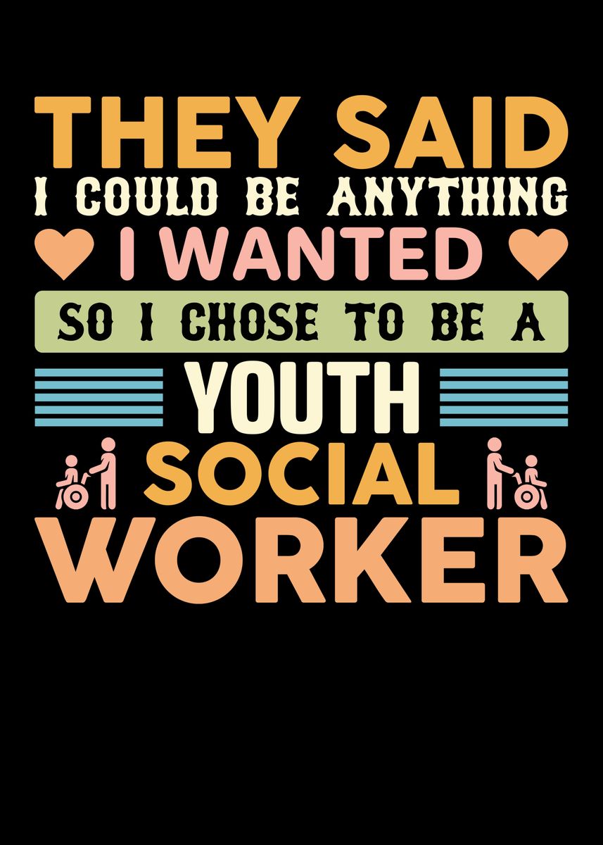 'Youth Social Worker' Poster by Lukes Pixel Studio | Displate