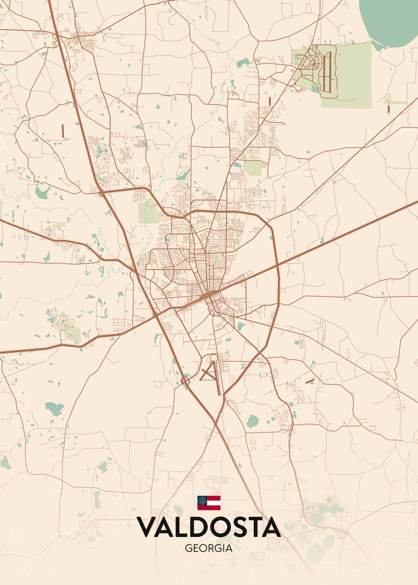 'Valdosta GA' Poster, picture, metal print, paint by IMR Designs Displate