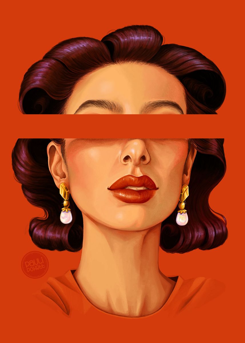 'Red and pearls' Poster, picture, metal print, paint by Paulipokett ...