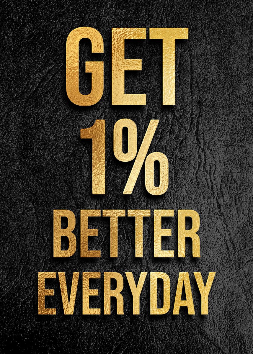 'Motivational gold quote ' Poster, picture, metal print, paint by Kitty