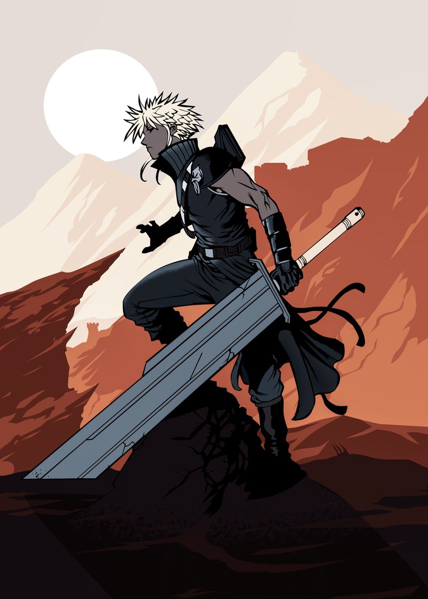 'cloud strife' Poster, picture, metal print, paint by waifu otaku ...