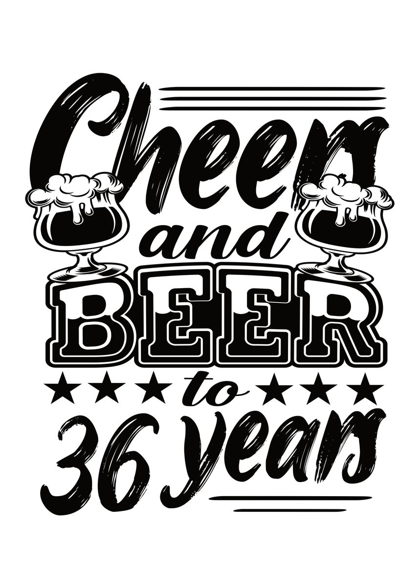 '36 Th Birthday' Poster by Steven Zimmer | Displate