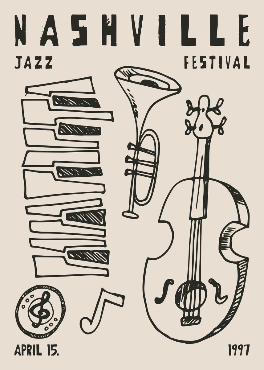 'Nashville Jazz Festival' Poster by BluePinkPanther Displate