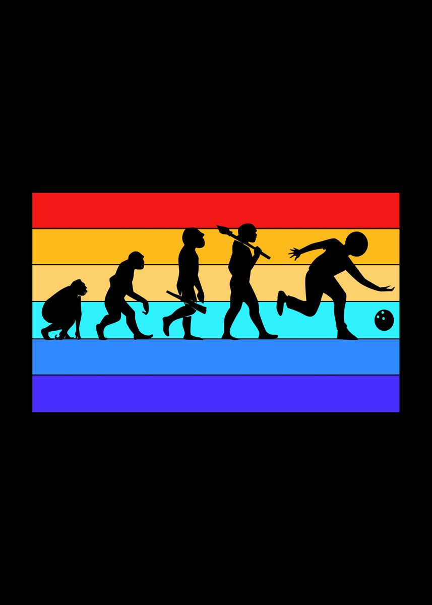 'Bowling Evolution' Poster, picture, metal print, paint by FunnyGifts ...