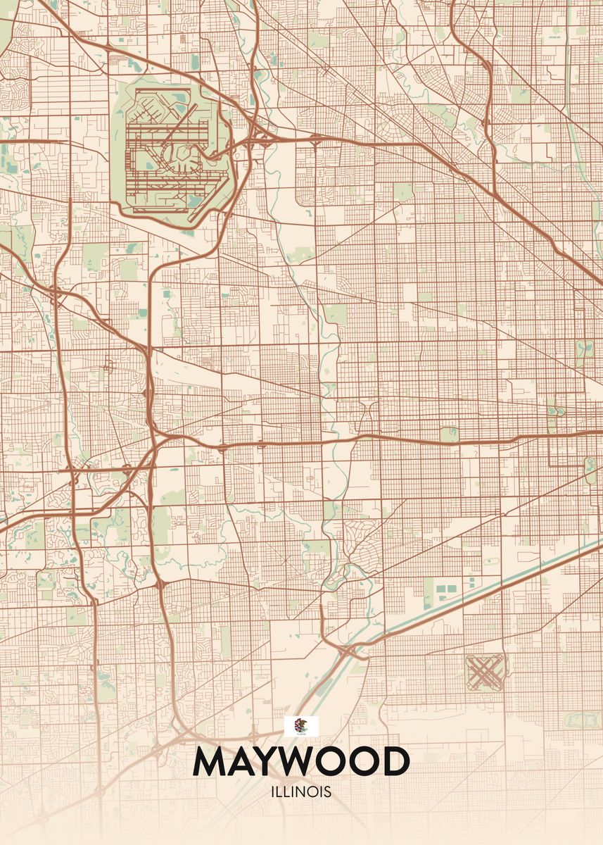 'Maywood IL' Poster, picture, metal print, paint by IMR Designs Displate