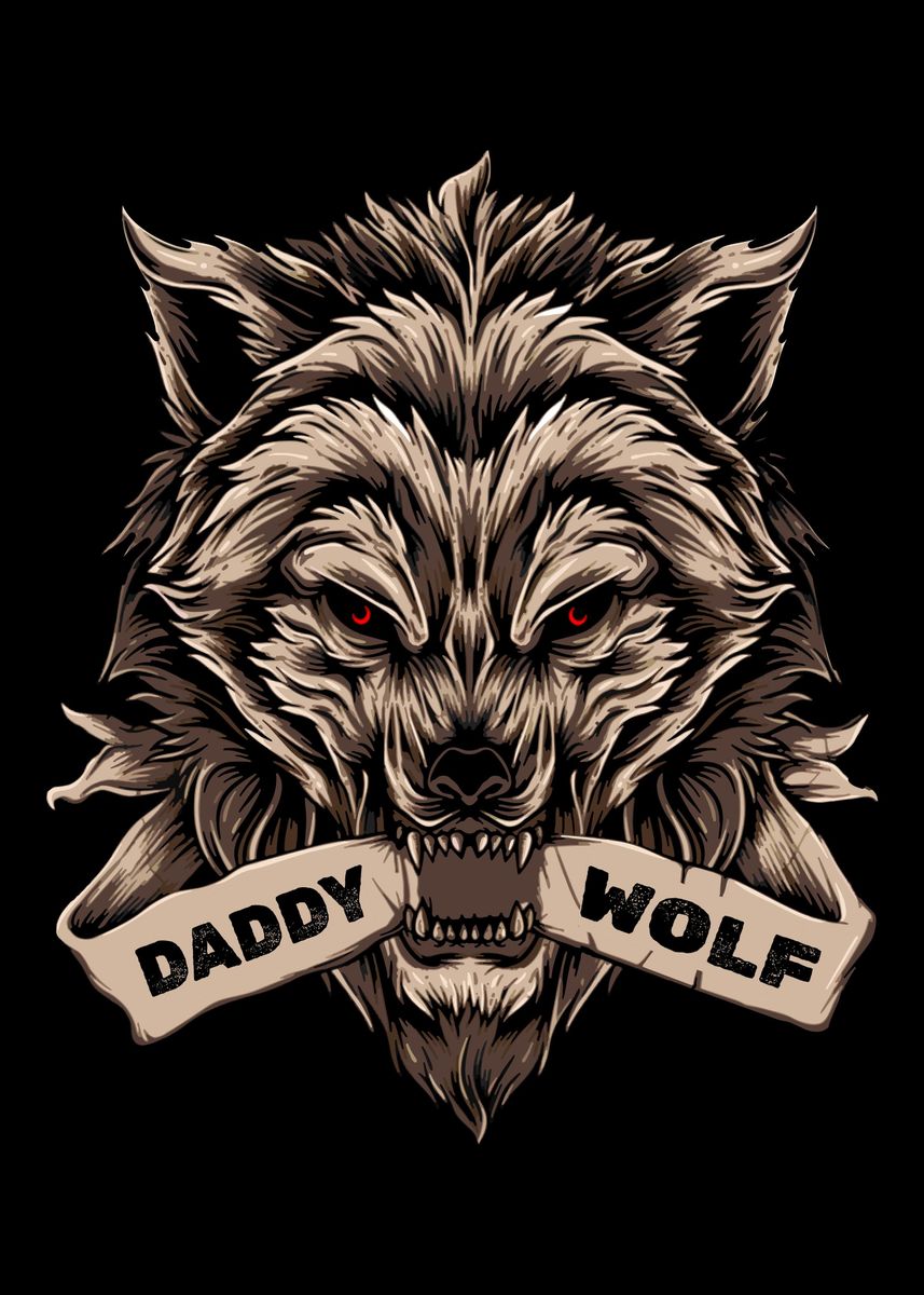 'Wolf Wolves' Poster, picture, metal print, paint by BobbyBubble | Displate