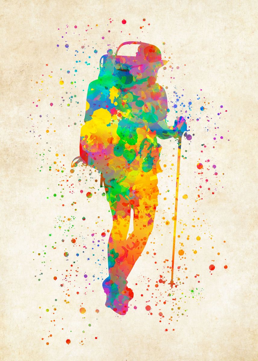 'Backpacker Watercolor' Poster by Ollie Reid Displate