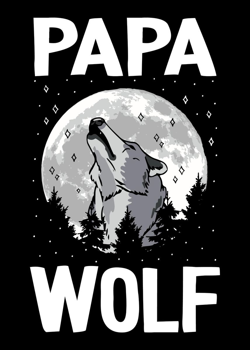 'Wolf Wolves' Poster, picture, metal print, paint by BobbyBubble | Displate