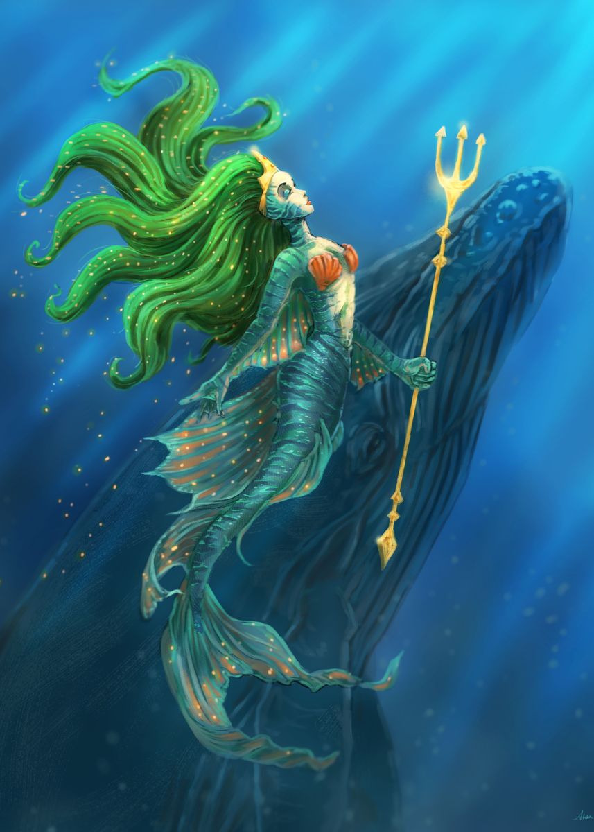 'Mermaid Queen' Poster by alandodrawing | Displate