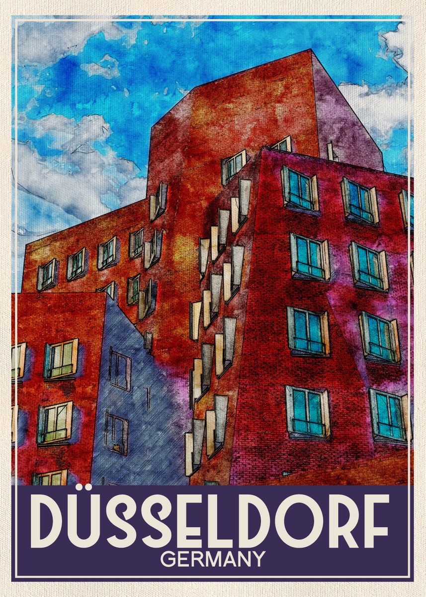 'Travel Dusseldorf Germany' Poster, picture, metal print, paint by FAA ...