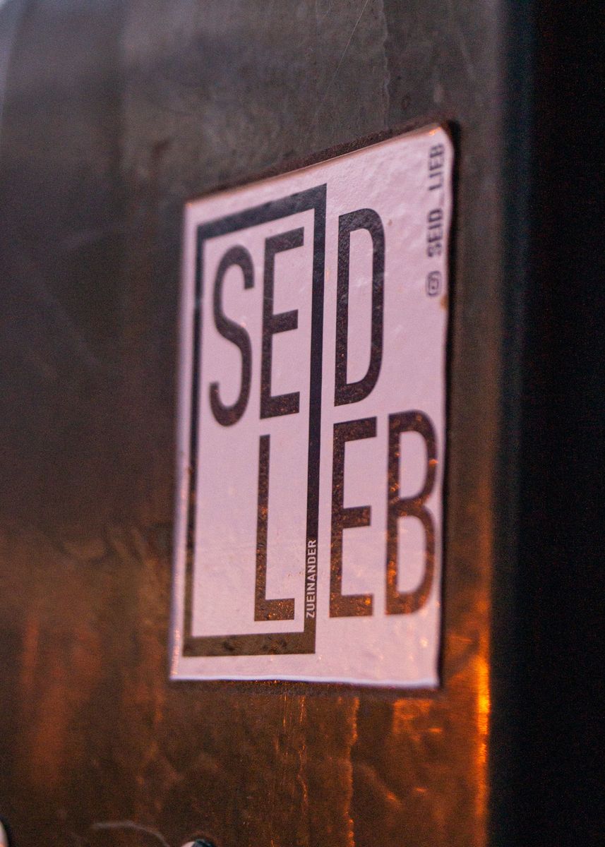 'Seid lieb zueinander' Poster, picture, metal print, paint by Jascha