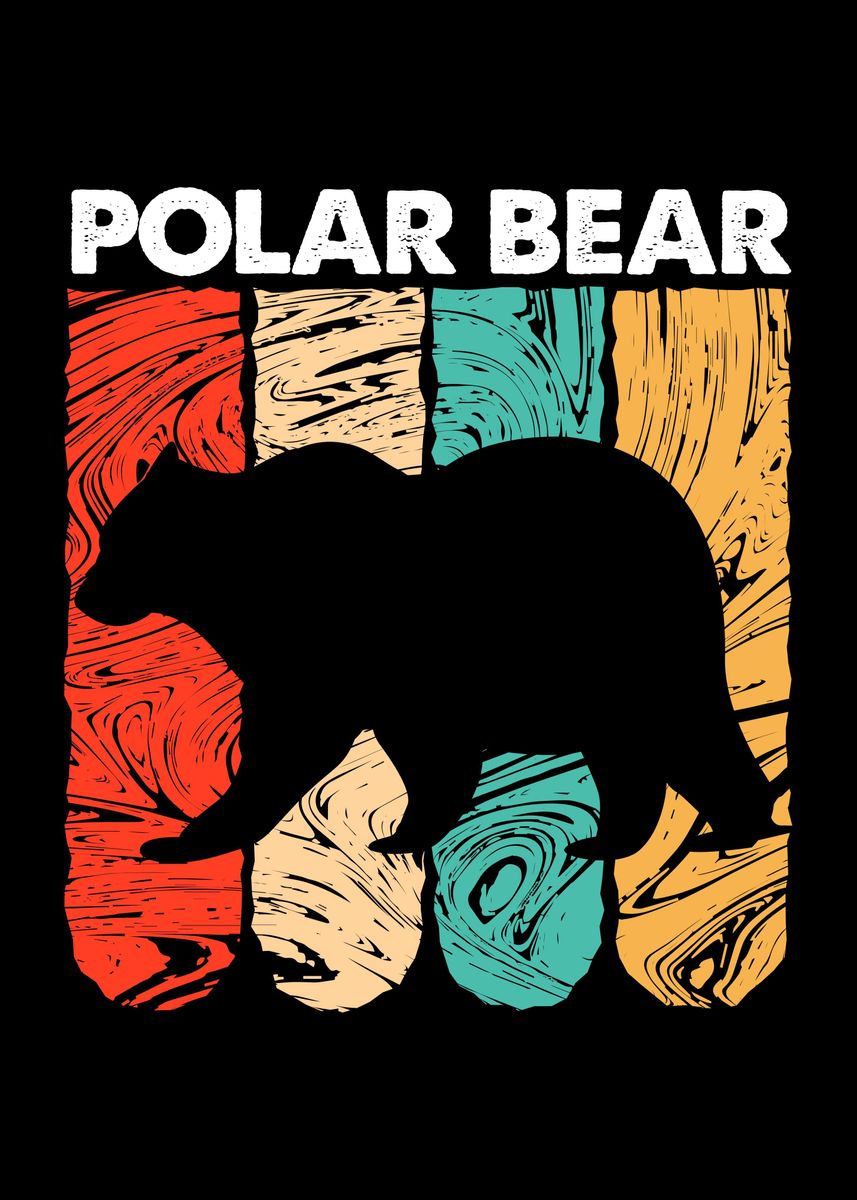 'Polar Bear Grunge Colorful' Poster, picture, metal print, paint by ...