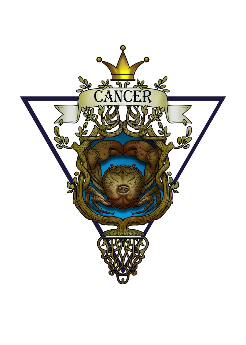 'Zodiac Cancer' Poster, picture, metal print, paint by Oleksandr Utkin Displate