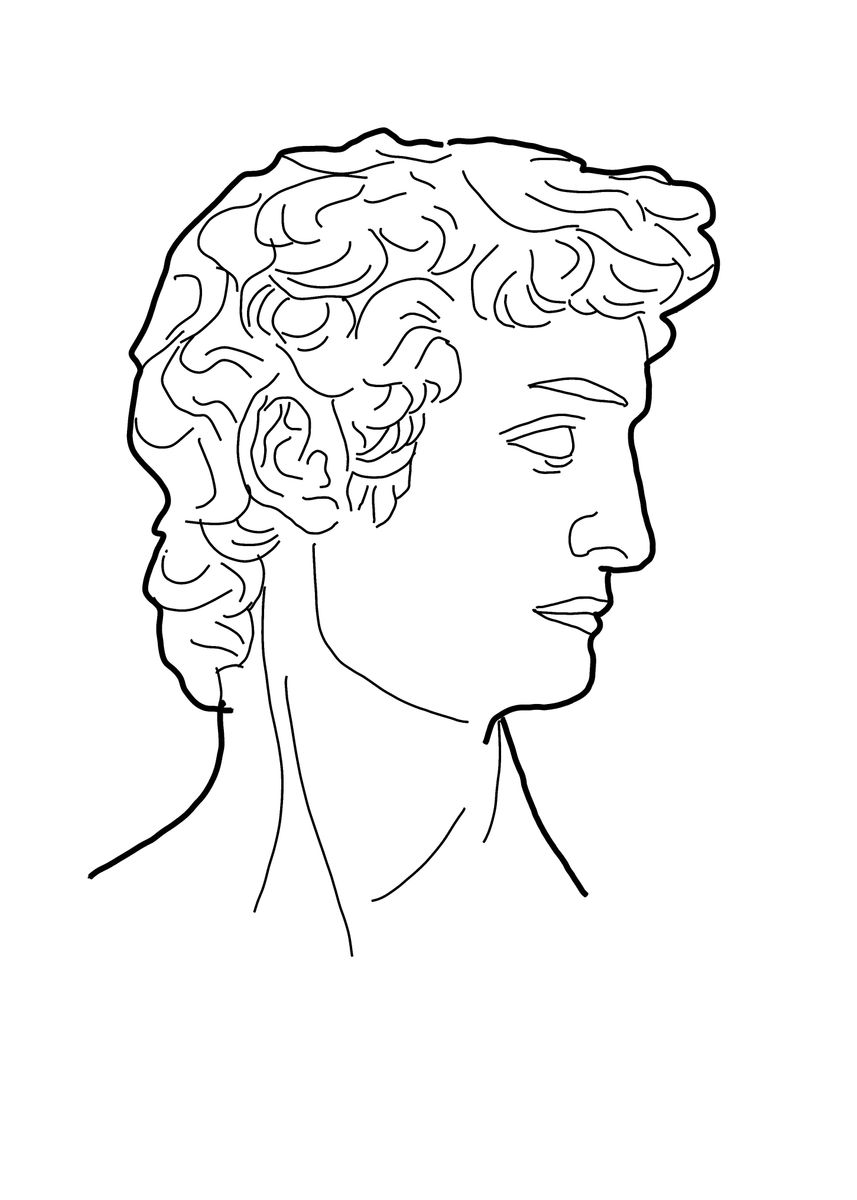 'David line art' Poster, picture, metal print, paint by Meta David ...