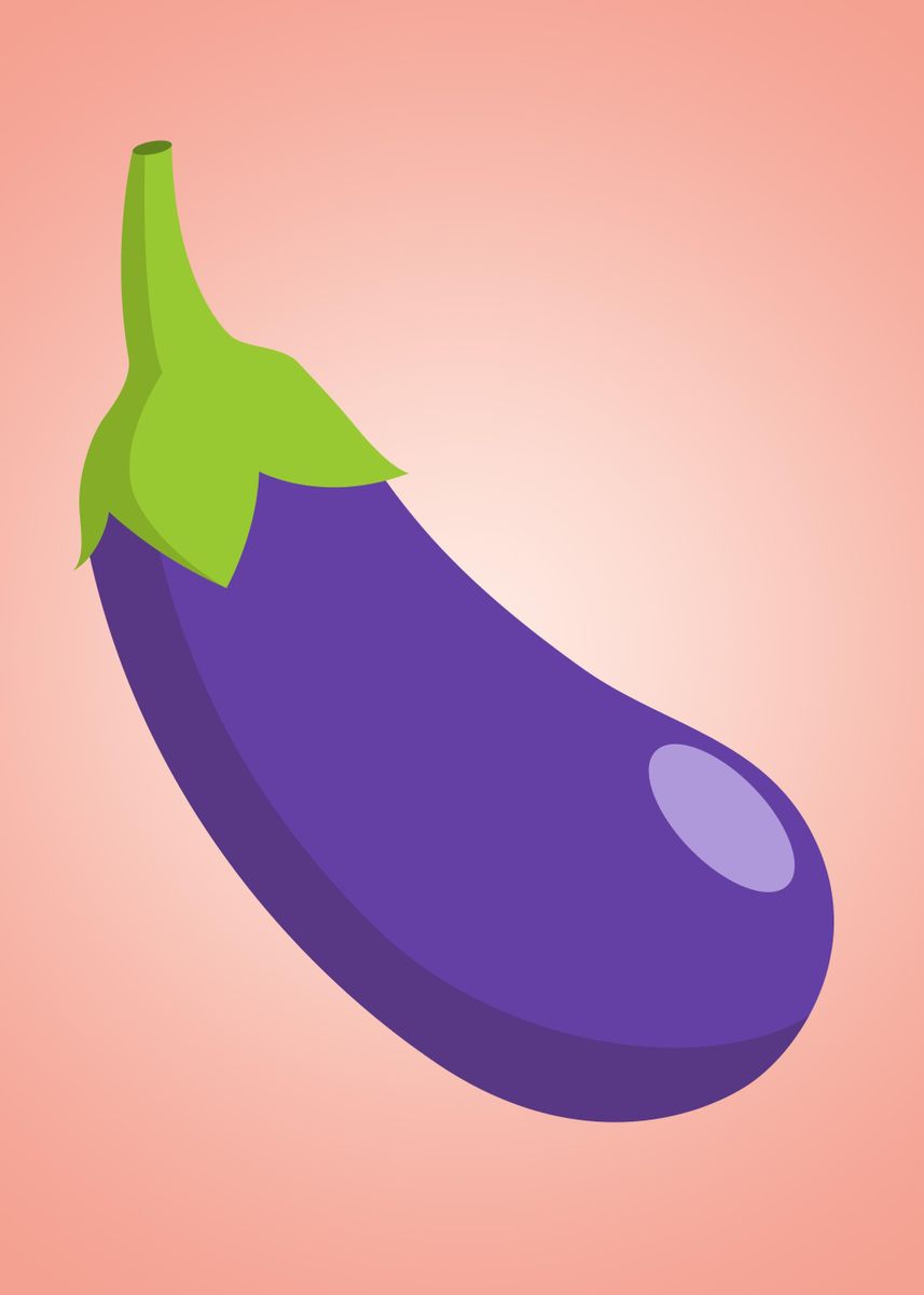 'Eggplant Emoji' Poster by Simon Clement Displate