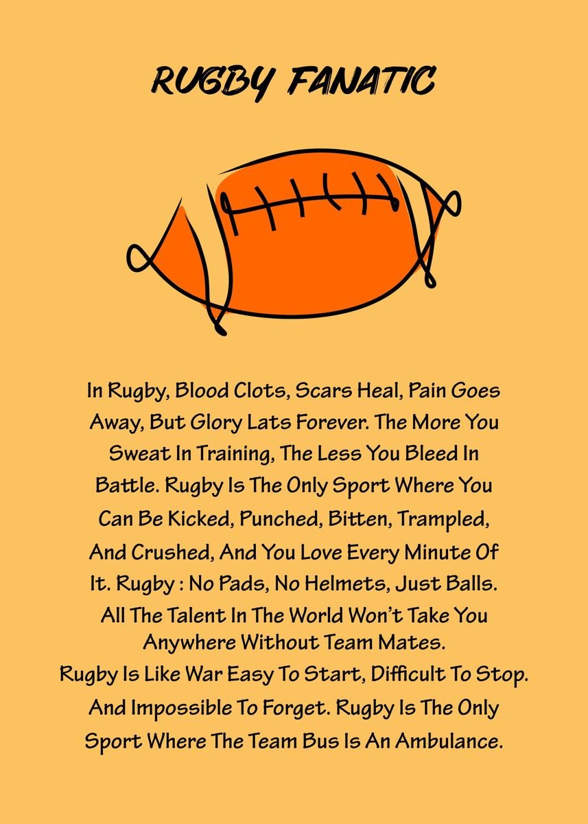 'Rugby definition poster' Poster, picture, metal print, paint by