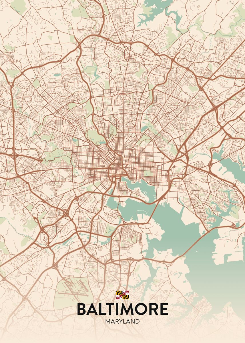 'Baltimore MD' Poster, picture, metal print, paint by IMR Designs