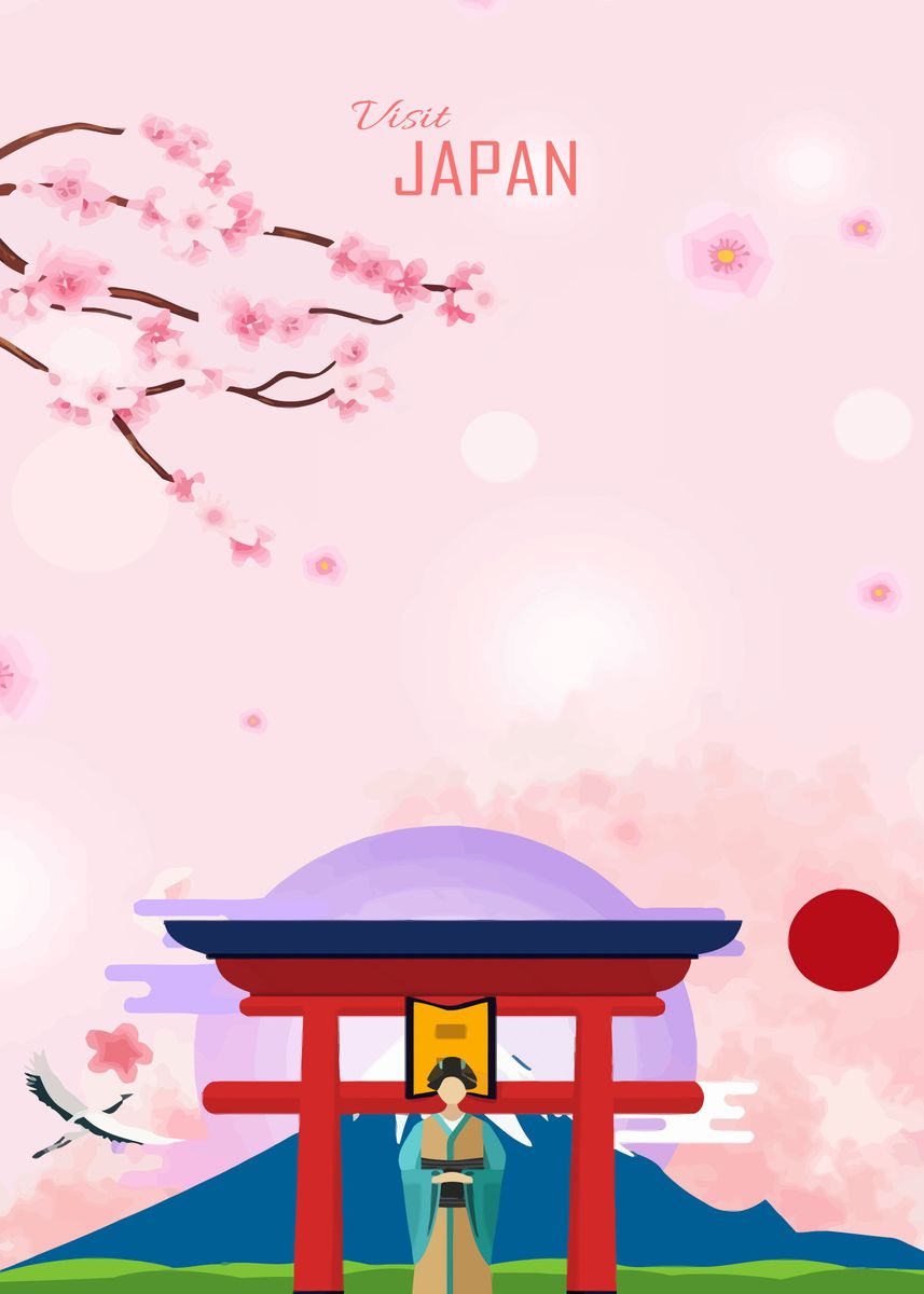 'Visit Japan' Poster by Nature Posters | Displate