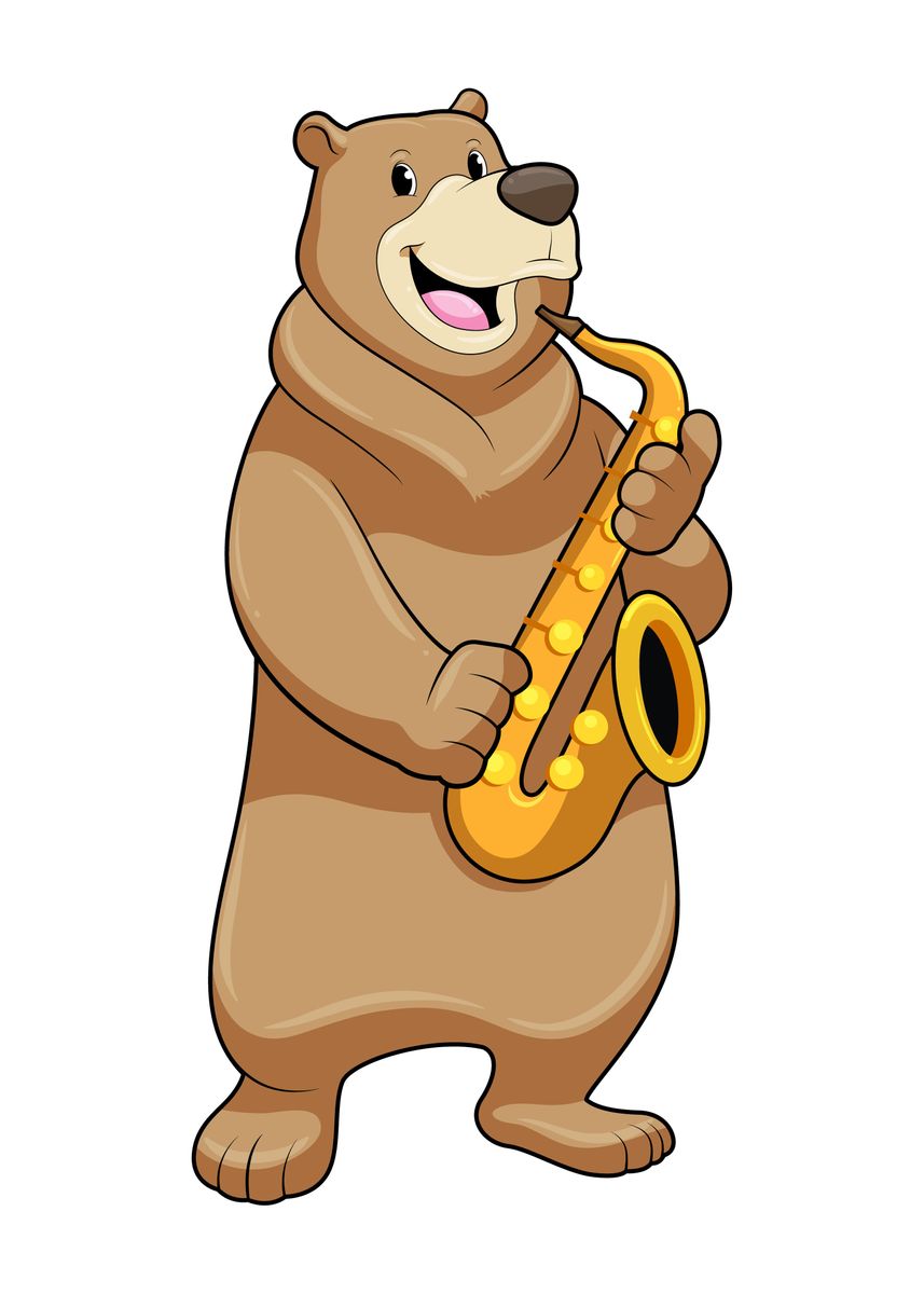 'Bear Saxophone Music' Poster, picture, metal print, paint by Markus ...