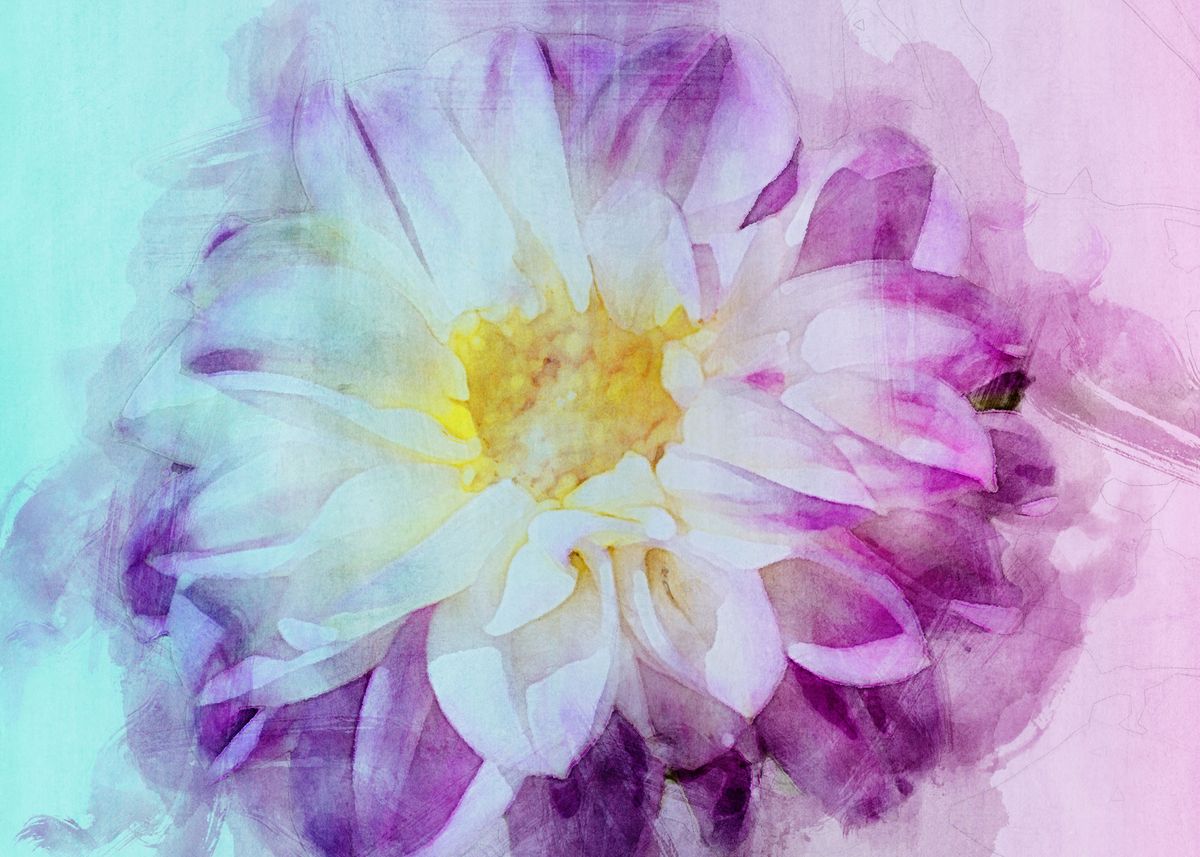 'Marshmallow Dahlia Flower' Poster by Fátima Seehagen Nature